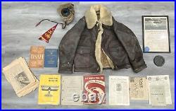 WW2 US NAVY PILOT JACKET uniform vet document veteran grouping lot