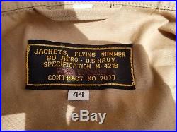 WW2 US Navy/Marine M421 Reproduction Flight Jacket Size 44 Cotton MFG WPG