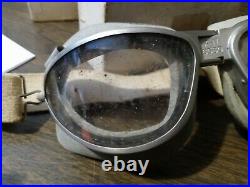 WW2 US Navy Original A-N 6530 Double Cushion Tube Vent Flight Goggles Clear
