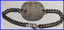WW2 US Navy Sterling Dog Tag Bracelet Capt Stephan Boutwell Robinson USS Boise