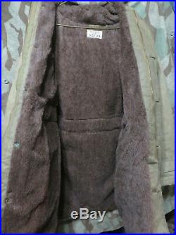 WW2 US Navy USN Deck Coat Parka Fur Lined Long Jacket Uniform USGI Vet Find 48