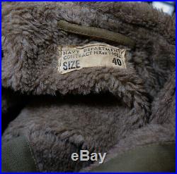 WW2 USN Alpaca N1 Deck Jacket Size 40 NXsx74682 Vintage 40s US Navy Military