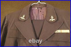 WW2 USN Navy WAVES Lieutenant Uniform Coat & Skirt 3 Ribbon Bar WB & Named Rare