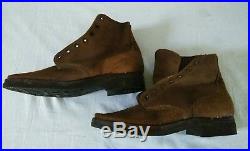 WW2 USN Rough out Leather Combat Boots Rare Unissued 1943 GI Service Shoes