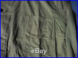 WW2 USN/USMC HBT Shirt/Jacket Wreath Stars Size 46 USN Stenciled on Pocket Medic