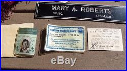 WW2 USN WAVES Grouping Discharge + Scarf + Pillow + ID Cards + Rates +