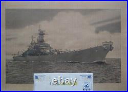 WW2 USS Wisconsin BB-64 Battleship Vintage Framed Print