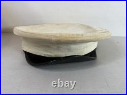 WW2 Vintage USN US Navy officer dress visor crusher sailor Hat Cap Lot 33F87