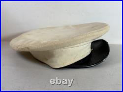 WW2 Vintage USN US Navy officer dress visor crusher sailor Hat Cap Lot 33F87