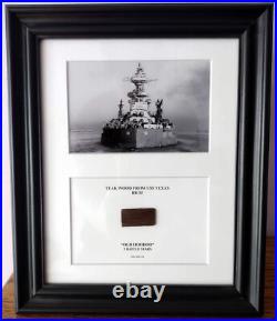 WWII Battleship USS Texas BB-35 Original Rare 1911 Teak Wood Display
