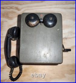 WWII Era United States Navy Kellogg Hand Crank Box Phone