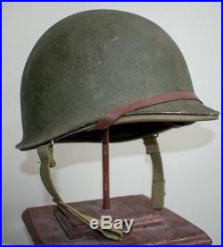 WWII Fixed Bale M1 Helmet 1st Pattern Hawley Liner Excellent WW2 Army USMC USN