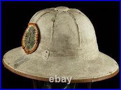WWII German Italian Rare Pressed Fibre Tropical Helmet