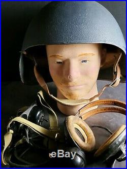 WWII Navy USN MK2 Talker Helmet Microphone Headset Liner Chin Strap WW2 Uniform