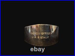WWII U. S. Navy Wardroom Napkin Ring USS Stanly (DD-478) Torpedo Officer