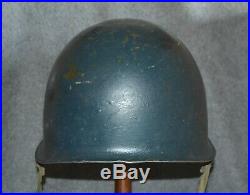 WWII US M1 Helmet, FB, FS, Blue Navy Paint ISP, ID'ed