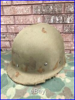 WWII US M1 Helmet, Fixed Bale With First Pattern Hawley Liner, Named Navy Surgeon