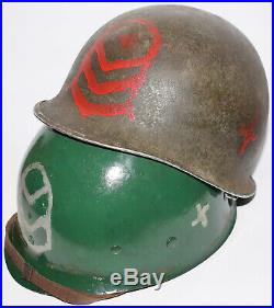 WWII US Navy CPO Corspman Medic Fixed Bale M1 Helmet + Transitional Inland Liner