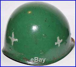 WWII US Navy CPO Corspman Medic Fixed Bale M1 Helmet + Transitional Inland Liner