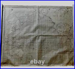 WWII US Navy Hydrographic Confidential Map Of The East Part Of Hawaii 1942 Vtg