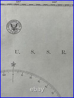 WWII US Navy Hydrographic Confidential Map Of The East Part Of Hawaii 1942 Vtg