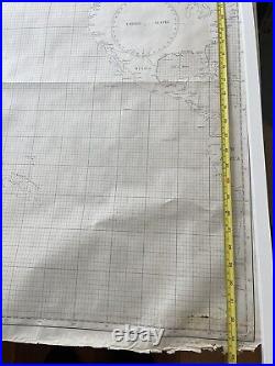 WWII US Navy Hydrographic Confidential Map Of The East Part Of Hawaii 1942 Vtg