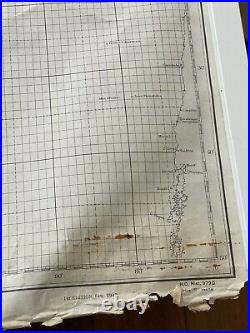 WWII US Navy Hydrographic Confidential Map Of The East Part Of Hawaii 1942 Vtg