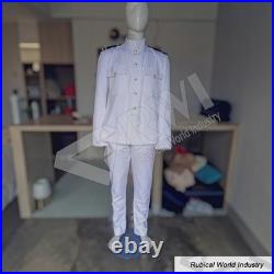 WWII US Navy Officer White Cotton Uniform 1940s Military Reenactment