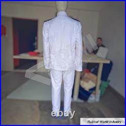 WWII US Navy Officer White Cotton Uniform 1940s Military Reenactment