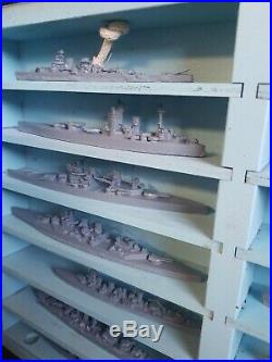 WWII US Navy Recognition Miniature Models Mark 1 British Ships 28 With Case