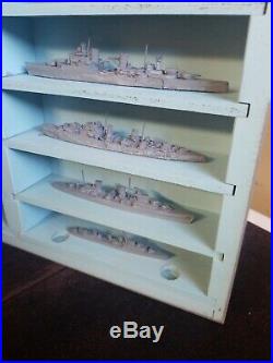 WWII US Navy Recognition Miniature Models Mark 1 British Ships 28 With Case