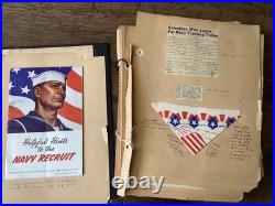 WWII US Navy Sailor Scrapbook Photos Letters Menus Booklets Documents England