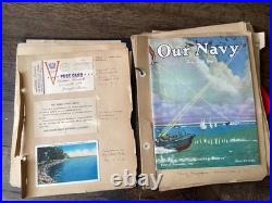 WWII US Navy Sailor Scrapbook Photos Letters Menus Booklets Documents England