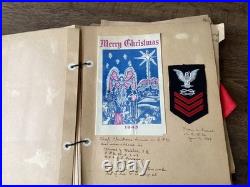WWII US Navy Sailor Scrapbook Photos Letters Menus Booklets Documents England