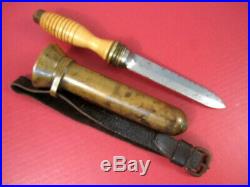 WWII US Navy USN Deep Sea Dive Knife & Scabbard withBelt Marked DESCO XLNT