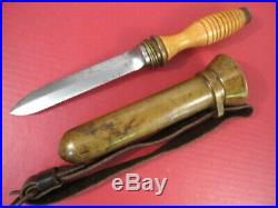 WWII US Navy USN Deep Sea Dive Knife & Scabbard withBelt Marked DESCO XLNT
