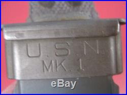 WWII US Navy USN Mark Mk 1 Fighting Knife RH Pal 35 withUSN Mk1 Scabbard XLNT