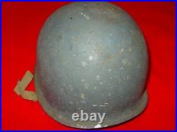 WWII USN Landing Craft M1 Helmet Front Seam, IMP Liner named