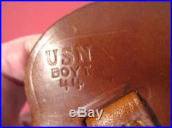 WWII USN M3 Leather Shoulder Holster Marked USN Boyt 44 S&W Victory 38 Revolver