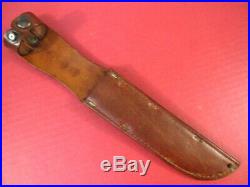 WWII USN Mark 2 Fighting Knife Guard Marked USMC Camillus NY withLeather Scabbard