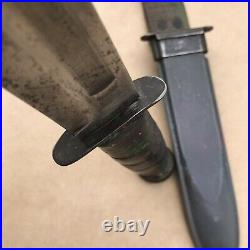 WWII USN Navy Mk2 Fixed Blade Kabar Knife & Scabbard