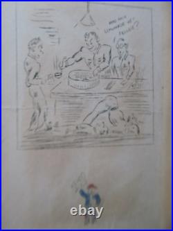 WWII USN Sailor Souvenir Album, USS Bennett, Drawings Letters Kamikaze, IWO JIMA