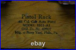 WWII USN Store. 45 Cal Colt Auto Pistol Rack M1911A1 Navy Yard Phila. 6 Holsters