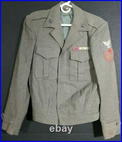 WWII USN USMC Navy Corpsman 2nd Class Ike Jacket Uniform Wolf Brown Ribbon Bar
