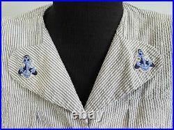 WWII Women's WAVES Seersucker Uniform Jacket US Navy Vintage 1940s Named Female