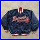 Wilson-Vintage-80s-Atlanta-Braves-Navy-Blue-Satin-Baseball-Jacket-Mens-Size-XL-01-bqyh