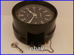 Working WWII U. S. Government Navy Military Bakelite Porthole Ship Clock M. LOW