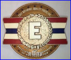 World War 2 US Army Navy E Production Award Plaque Gifted To Chef Boyardee