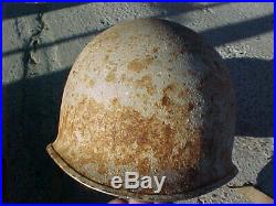 Ww2 M1 Us Navy Gray Helmet Fixed Bail Front Seam Trench Art Cardboard Liner #27