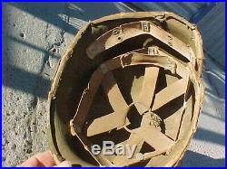 Ww2 M1 Us Navy Gray Helmet Fixed Bail Front Seam Trench Art Cardboard Liner #27